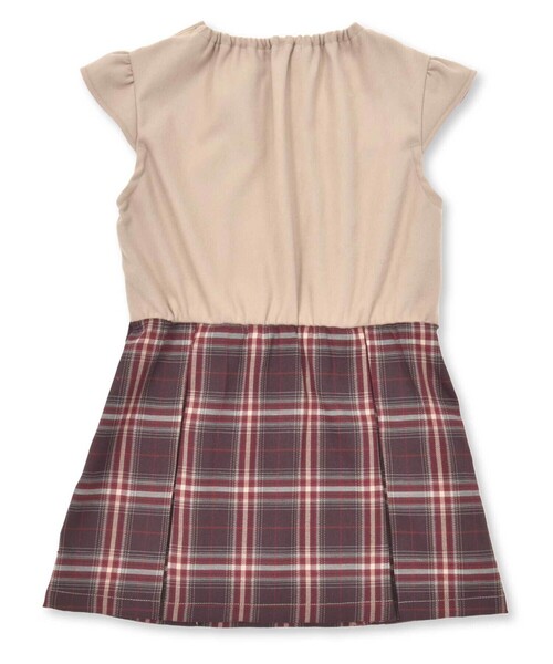 SLAP SLIP（スラップスリップ）の「【お揃い】リボン風襟付き肩あきチェックタック入りジャンパースカート(80~140cm)（ジャンパースカート・キッズ・ブラック/ベージュ・80ｃｍ/90cm/110cm/100cm/120cm/130cm/140cm）」の11枚目の写真