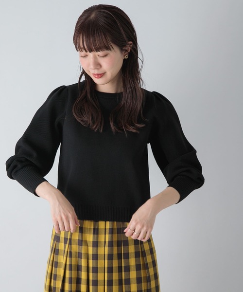 URBAN RESEARCH Sonny Label（アーバンリサーチサニーレーベル）の「ボリュームスリーブニットプルオーバー（ニット/セーター・レディース・ブラック/ベージュ/グレー・FREE）」の4枚目の写真