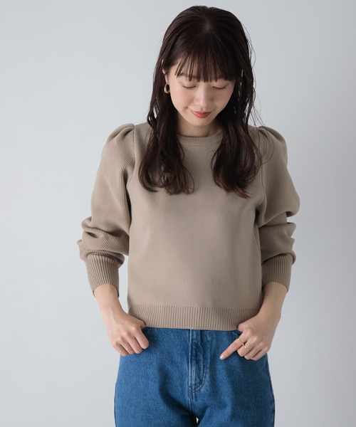URBAN RESEARCH Sonny Label（アーバンリサーチサニーレーベル）の「ボリュームスリーブニットプルオーバー（ニット/セーター・レディース・ブラック/ベージュ/グレー・FREE）」の18枚目の写真