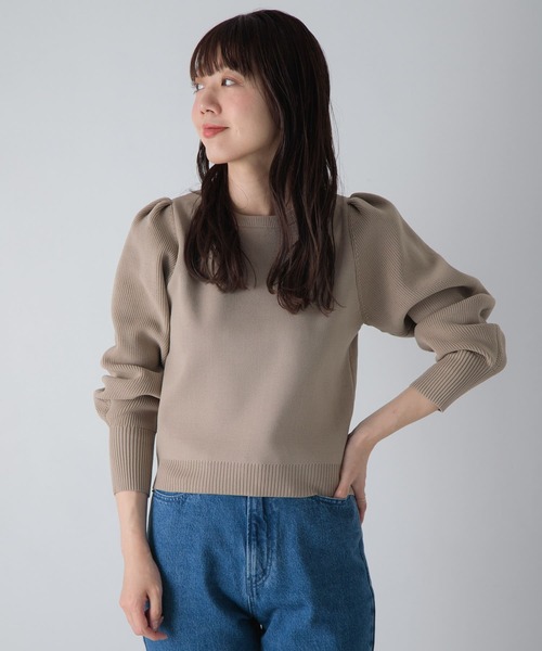 URBAN RESEARCH Sonny Label（アーバンリサーチサニーレーベル）の「ボリュームスリーブニットプルオーバー（ニット/セーター・レディース・ブラック/ベージュ/グレー・FREE）」の19枚目の写真
