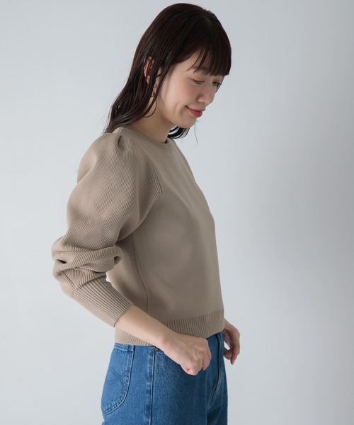URBAN RESEARCH Sonny Label（アーバンリサーチサニーレーベル）の「ボリュームスリーブニットプルオーバー（ニット/セーター・レディース・ブラック/ベージュ/グレー・FREE）」の20枚目の写真