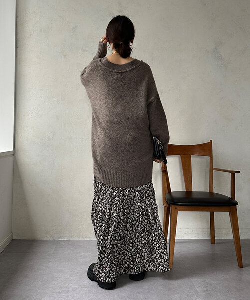 【セール】Vネックルーズプルオーバー(ニット/セーター)|DouDou(ドゥドゥ) 【セール】Vネックルーズプルオーバー(ニット/セーター)|DouDou(ドゥドゥ)