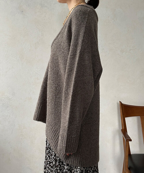 【セール】Vネックルーズプルオーバー(ニット/セーター)|DouDou(ドゥドゥ) 【セール】Vネックルーズプルオーバー(ニット/セーター)|DouDou(ドゥドゥ)