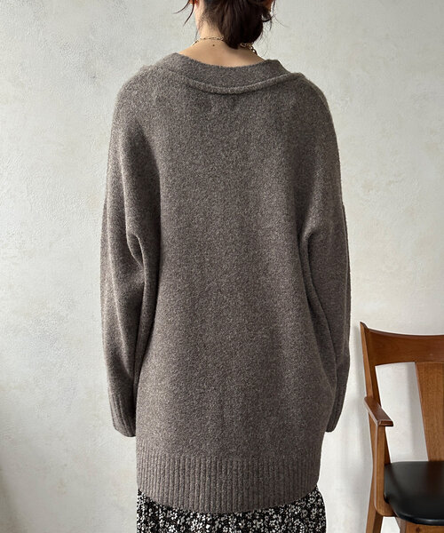 【セール】Vネックルーズプルオーバー(ニット/セーター)|DouDou(ドゥドゥ) 【セール】Vネックルーズプルオーバー(ニット/セーター)|DouDou(ドゥドゥ)