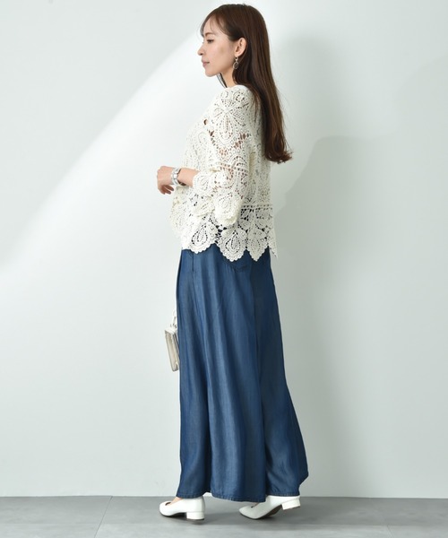 INTERPLANET(インタープラネット)の「バイオシルクタックワイドパンツ(その他パンツ・レディース・サックスブルー/ブラック/インディゴブルー・FREE)」の20枚目の写真