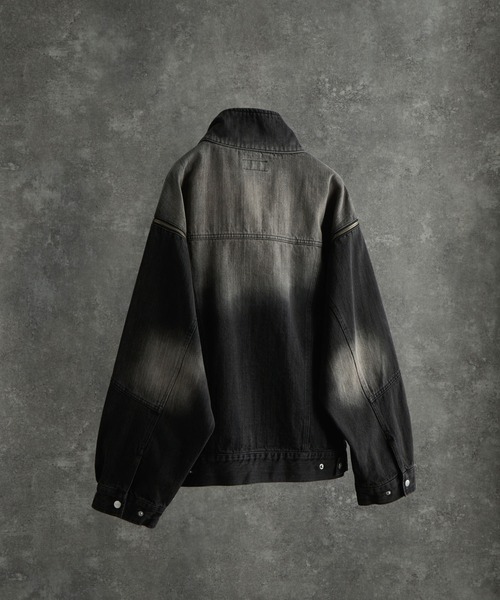 3way zip sleeve blast denim blouson / 3ウェイジップスリーブ