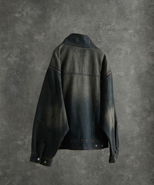 3way zip sleeve blast denim blouson / 3ウェイジップスリーブ