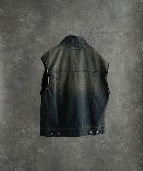アドラー　デニムジャケット denim blouson ADRER ブルゾン アウター 3way zip sleeve blast denim blouson