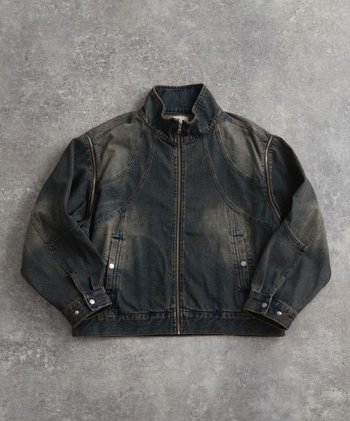 ジャケット・アウター ADRER 3wayzip sleeve blast denim blouson 3way zip sleeve blast denim blouson / 3ウェイジップスリーブ
