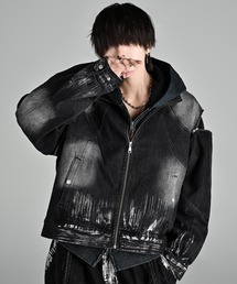 ADRER（アドラー）の「3way zip sleeve blast denim blouson / 3ウェイジップスリーブブラストデニムブルゾン（デニムジャケット）」
