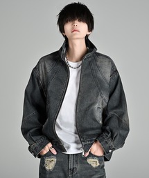 ADRER（アドラー）の「3way zip sleeve blast denim blouson / 3ウェイジップスリーブブラストデニムブルゾン（デニムジャケット）」