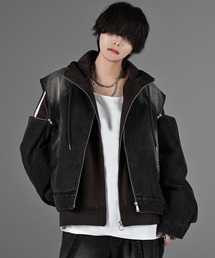 ADRER（アドラー）の「3way zip sleeve blast denim blouson / 3ウェイジップスリーブブラストデニムブルゾン（デニムジャケット）」