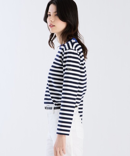agnes b.(アニエスベー)の「細ボーダー コットン 長袖 Tシャツ "Biotop"(Tシャツ/カットソー・レディース・ブルー系その他・3/2/1)」の3枚目の写真