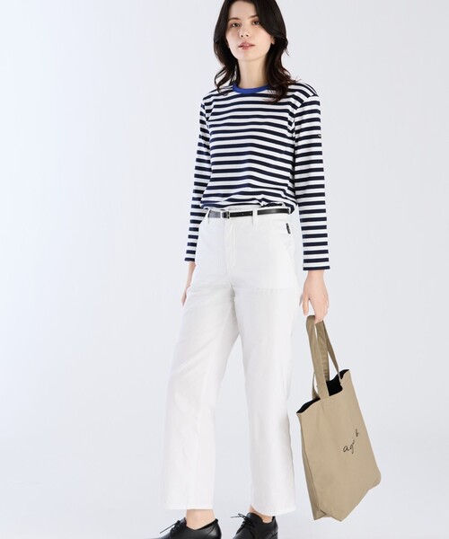 agnes b.(アニエスベー)の「細ボーダー コットン 長袖 Tシャツ "Biotop"(Tシャツ/カットソー・レディース・ブルー系その他・3/2/1)」の5枚目の写真