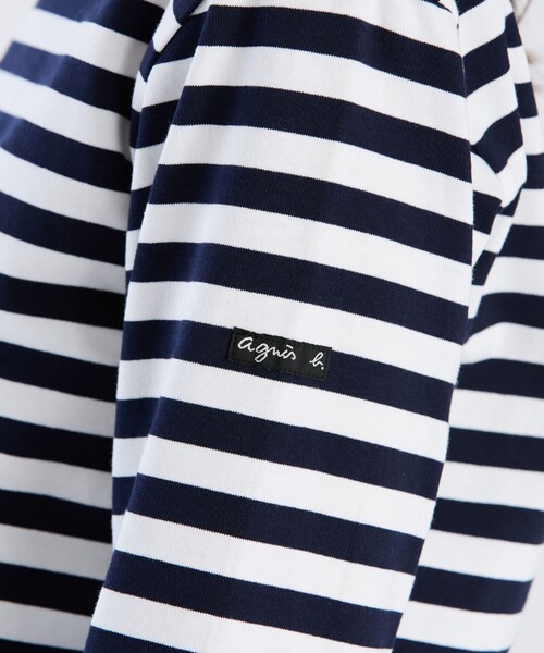 agnes b.(アニエスベー)の「細ボーダー コットン 長袖 Tシャツ "Biotop"(Tシャツ/カットソー・レディース・ブルー系その他・3/2/1)」の6枚目の写真