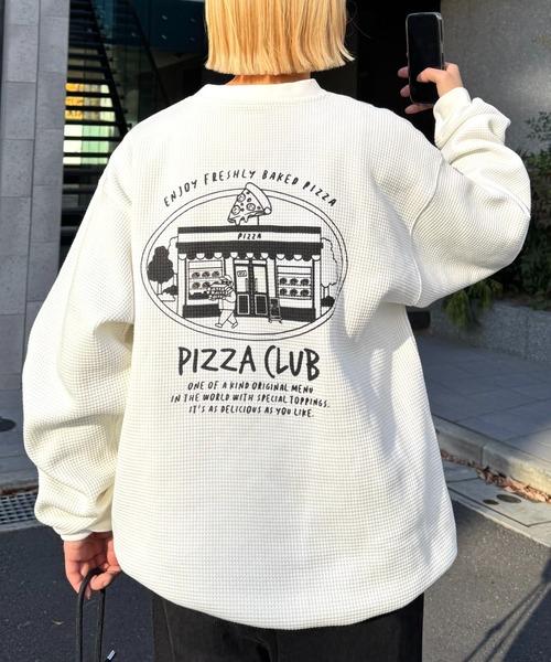 tシャツ 「ZOZO限定」ユニセックス / ワッフルカレッジロンT レディース メンズ セール】【ユニセックス】おじさんワッフル刺繍ロンTee（Tシャツ