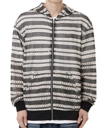 OY/オーワイ』 LOGO STRIPED CROCHET HOODIE ZIP UP/ボーダー