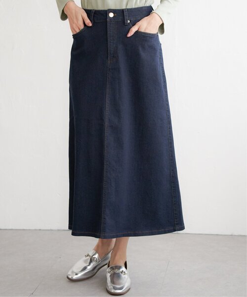 ikka(イッカ)の「デニムロングスカート(スカート・レディース・ダークネイビー/ブルー/ブラック・M/L/S)」の4枚目の写真