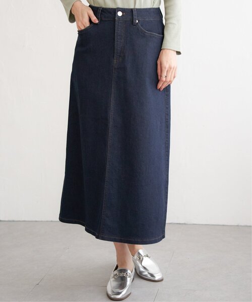 ikka(イッカ)の「デニムロングスカート(スカート・レディース・ダークネイビー/ブルー/ブラック・M/L/S)」の5枚目の写真