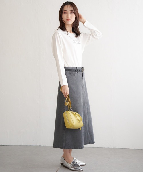 ikka(イッカ)の「デニムロングスカート(スカート・レディース・ダークネイビー/ブルー/ブラック・M/L/S)」の21枚目の写真