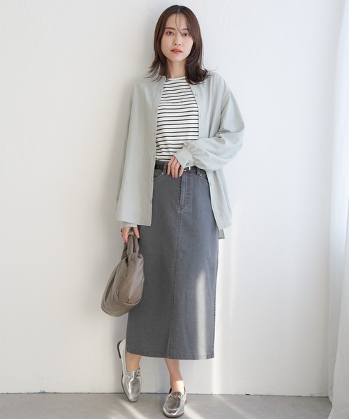 ikka(イッカ)の「デニムロングスカート(スカート・レディース・ダークネイビー/ブルー/ブラック・M/L/S)」の14枚目の写真