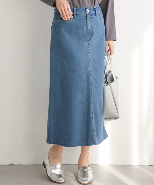 ikka(イッカ)の「デニムロングスカート(スカート・レディース・ダークネイビー/ブルー/ブラック・M/L/S)」の17枚目の写真