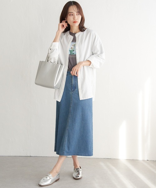 ikka(イッカ)の「デニムロングスカート(スカート・レディース・ダークネイビー/ブルー/ブラック・M/L/S)」の20枚目の写真