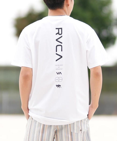 RVCA（ルーカ）の「RVCA/ルーカ 半袖Tシャツ 水陸両用/ユーティリティー UVケアラッシュガード BF041-871（ラッシュガード・メンズ・ホワイト×ブラック/ブラック×ブラック/ブラック×ホワイト・S/M/L）」の2枚目の写真