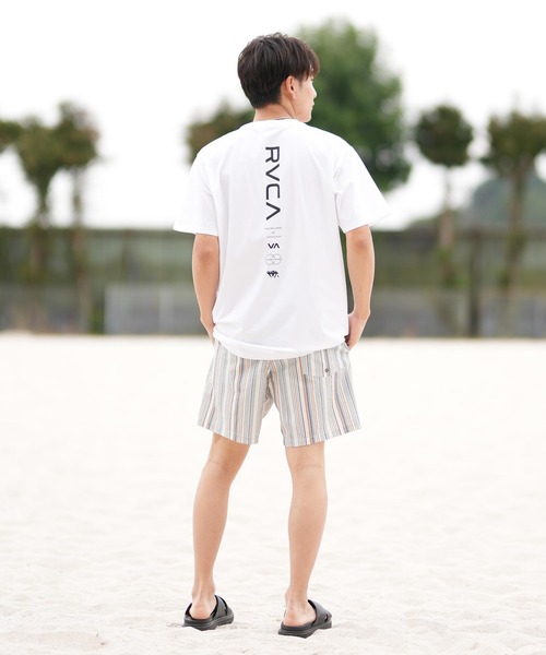 RVCA（ルーカ）の「RVCA/ルーカ 半袖Tシャツ 水陸両用/ユーティリティー UVケアラッシュガード BF041-871（ラッシュガード・メンズ・ホワイト×ブラック/ブラック×ブラック/ブラック×ホワイト・S/M/L）」の10枚目の写真