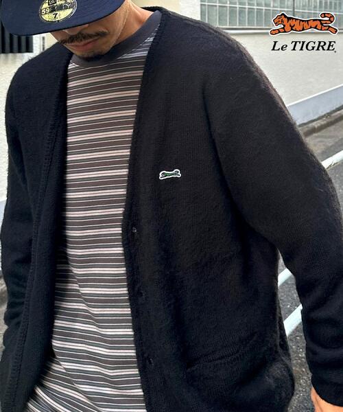 Right-on(ライトオン)の「Le TIGRE(ルティグレ)【メンズ】刺繍カーディガン(カーディガン/ボレロ・メンズ・ブラック/ベージュ・S/M/L/XL)」の5枚目の写真
