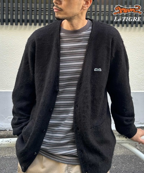 Right-on（ライトオン）の「【Le TIGRE】刺繍カーディガン（カーディガン/ボレロ・メンズ・ブラック/ベージュ・S/M/L/XL）」の8枚目の写真