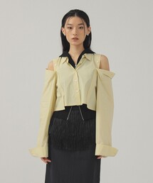 ブラウス シャツ コットンタイプライター クロップドシャツ レディース コットンタイプライター クロップドシャツ （シャツ・ブラウス