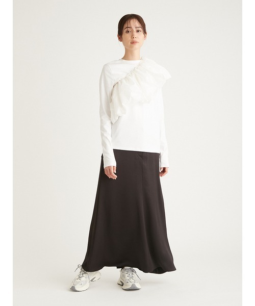 emmi（エミ）の「ウォッシャブルサテンナロースカート（スカート・レディース・ブラック/キャメル/ライトベージュ・1/0）」の21枚目の写真