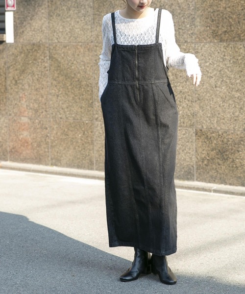 ITEMS URBANRESEARCH（アイテムズ アーバンリサーチ）の「デニムキャミワンピース（ワンピース・レディース・ブラック/ライトブルー・SMALL/FREE）」の5枚目の写真