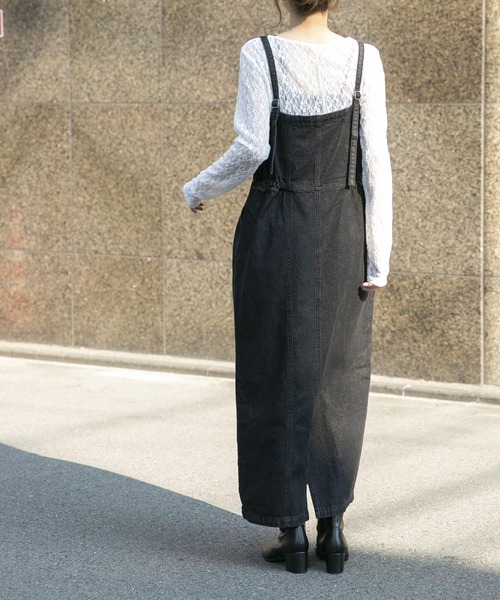 ITEMS URBANRESEARCH（アイテムズ アーバンリサーチ）の「デニムキャミワンピース（ワンピース・レディース・ブラック/ライトブルー・SMALL/FREE）」の6枚目の写真