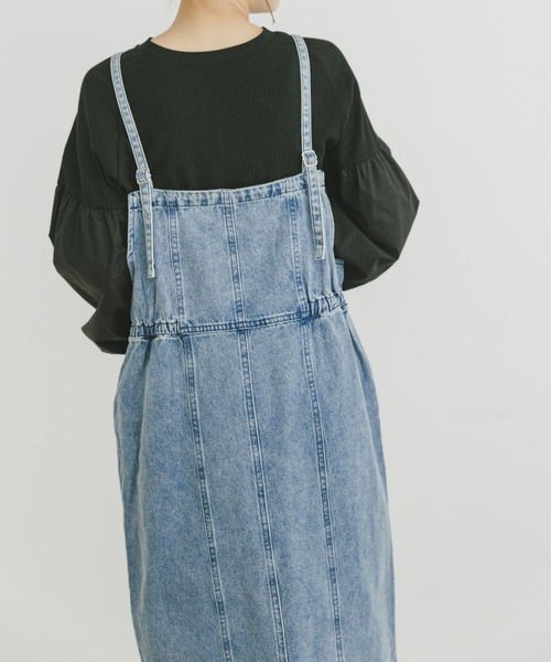 ITEMS URBANRESEARCH（アイテムズ アーバンリサーチ）の「デニムキャミワンピース（ワンピース・レディース・ブラック/ライトブルー・SMALL/FREE）」の9枚目の写真