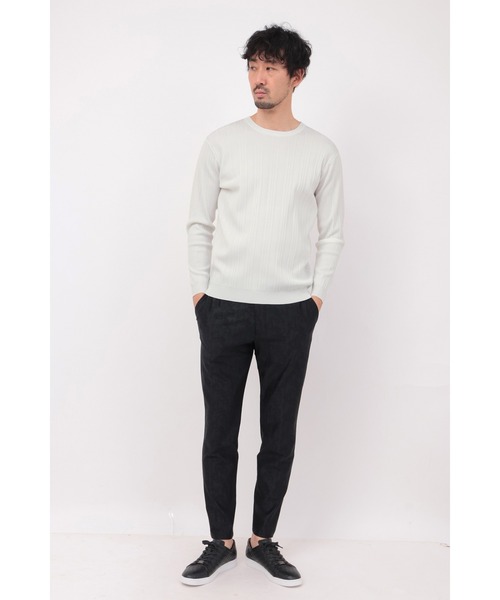 HIGH STREET(ハイストリート)の「HIGH STREET∴ブライトランダム針抜き長袖クルーネックニット(ニット/セーター・メンズ・ホワイト/ブラック・L/LL/M)」の9枚目の写真