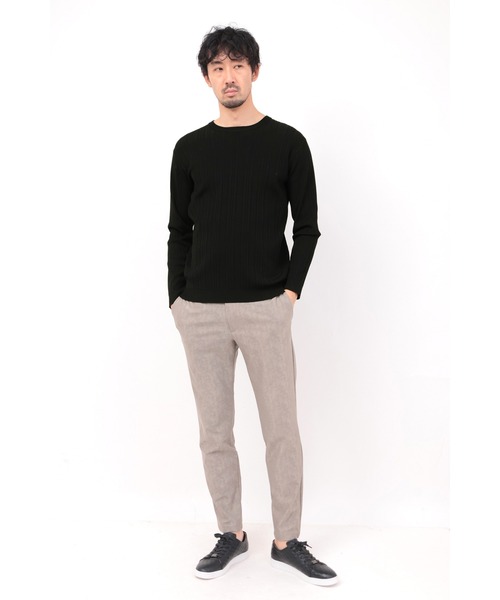 HIGH STREET(ハイストリート)の「HIGH STREET∴ブライトランダム針抜き長袖クルーネックニット(ニット/セーター・メンズ・ホワイト/ブラック・L/LL/M)」の10枚目の写真