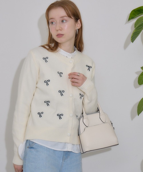 【セール】リボン刺繍カーディガン（カーディガン/ボレロ）｜Paradise Picnic（パラダイスピクニック）