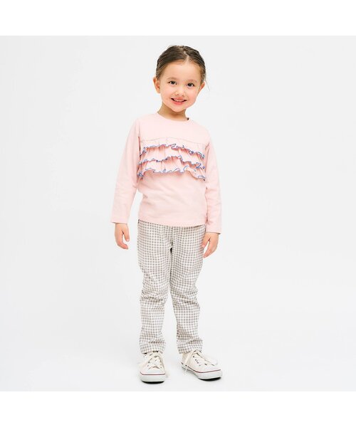 apres les cours（アプレレクール）の「【WEB限定/ジュニア対応】フリル長袖Tシャツ/7days Style（Tシャツ/カットソー・キッズ・その他2/パープル/アイボリー/ピンク・140/120/130/90/100/110/80）」の7枚目の写真