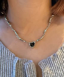 KONVINI（コンビニ）の「【Ammimajus】ニュアンスハートストーンネックレス（ネックレス）」