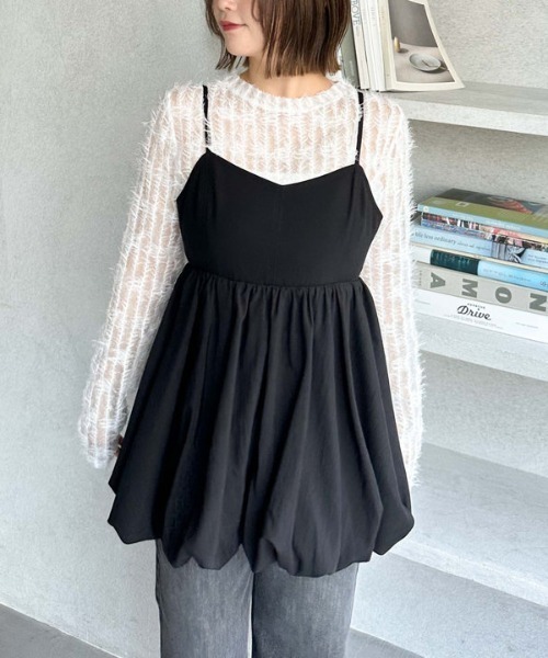 archives（アルシーヴ）の「裾バルーンミニキャミワンピース（ワンピース・レディース・ブラック/ベージュ・MEDIUM）」の15枚目の写真