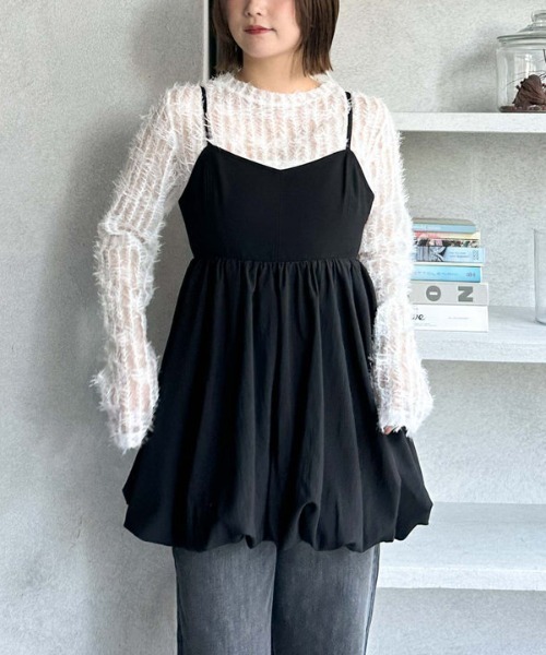 archives（アルシーヴ）の「裾バルーンミニキャミワンピース（ワンピース・レディース・ブラック/ベージュ・MEDIUM）」の17枚目の写真