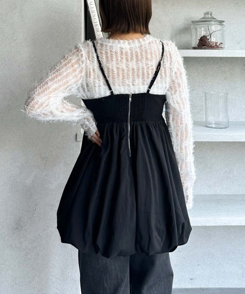 archives（アルシーヴ）の「裾バルーンミニキャミワンピース（ワンピース・レディース・ブラック/ベージュ・MEDIUM）」の21枚目の写真