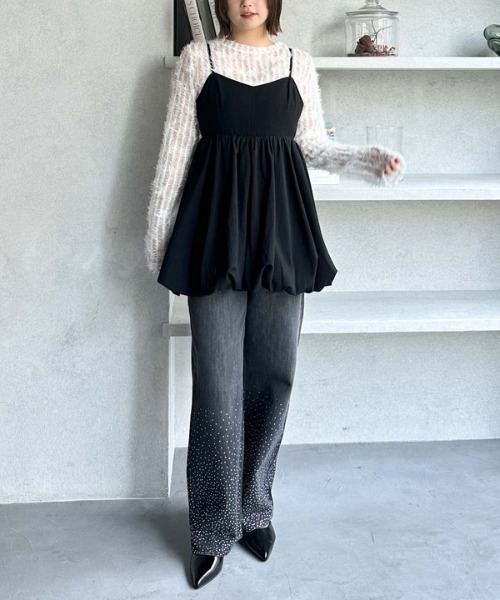 archives（アルシーヴ）の「裾バルーンミニキャミワンピース（ワンピース・レディース・ブラック/ベージュ・MEDIUM）」の22枚目の写真