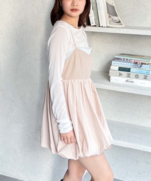 archives（アルシーヴ）の「裾バルーンミニキャミワンピース（ワンピース・レディース・ブラック/ベージュ・MEDIUM）」の7枚目の写真