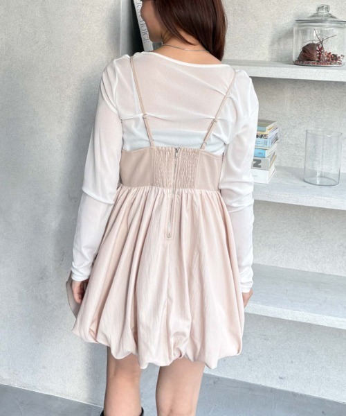 archives（アルシーヴ）の「裾バルーンミニキャミワンピース（ワンピース・レディース・ブラック/ベージュ・MEDIUM）」の8枚目の写真