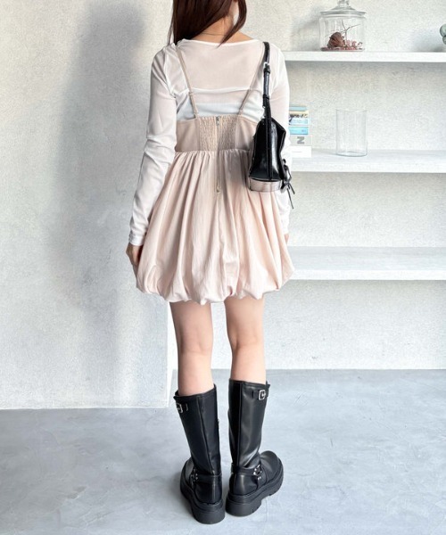 archives（アルシーヴ）の「裾バルーンミニキャミワンピース（ワンピース・レディース・ブラック/ベージュ・MEDIUM）」の13枚目の写真