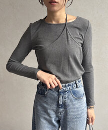 Thevon | アシメレイヤードリブプルオーバー(Tシャツ/カットソー)