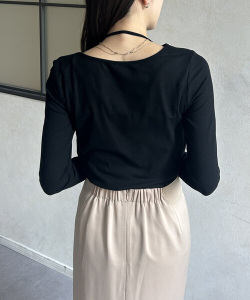 Thevon（ゼボン）の「アシメレイヤードリブプルオーバー（Tシャツ/カットソー・レディース・ブラック/オフホワイト/チャコールグレー/グリーン系その他・FREE）」の15枚目の写真